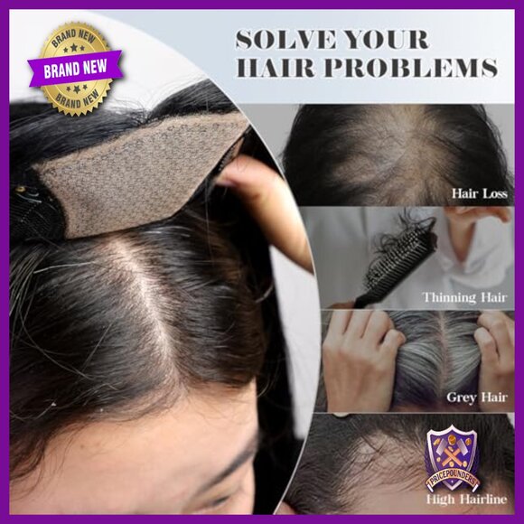 Human Hair Topper with Bangs 12 Inch 3.5x5.5 Inch Base for Thinning Hair